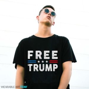 Free Donald Trump Republican Support Pro Trump American Flag Shirt - G500 Gildan T-Shirt