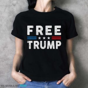 Free Donald Trump Republican Support Pro Trump American Flag Shirt - Ladies T-Shirt