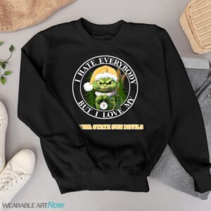 Green Cat With Santa Hat I Hate Everybody But I Love Arizona State Sun Devils Christmas T-shirt - Black Sweatshirt