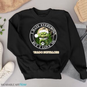 Green Cat With Santa Hat I Hate Everybody But I Love Colorado Buffaloes Christmas T-shirt - Black Sweatshirt