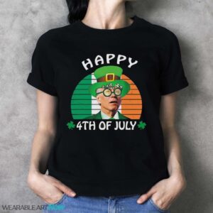 Happy 4th Of July Joe Biden Leprechaun St Patrick s Day Anti Biden T Shirt - Ladies T-Shirt