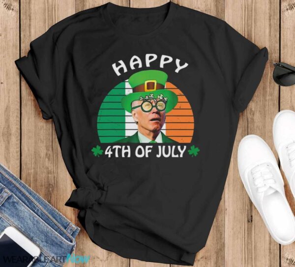 Happy 4th Of July Joe Biden Leprechaun St Patrick s Day Anti Biden T Shirt - Black T-Shirt