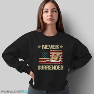 Never Surrender Gold Sneakers Pro Trump 2024 Shirt - Sweatshirt