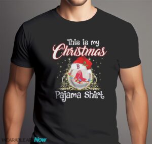 Shirt 4 Sport Teams Fan This Is My Christmas Boston Red Sox Pajamas Shirt - Men Black T-Shirt