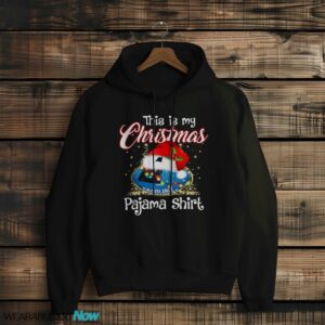 Shirt 4 Sport Teams Fan This Is My Christmas Carolina Panthers Pajamas Shirt - Black Hoodie