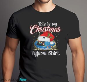 Shirt 4 Sport Teams Fan This Is My Christmas Carolina Panthers Pajamas Shirt - Men Black T-Shirt