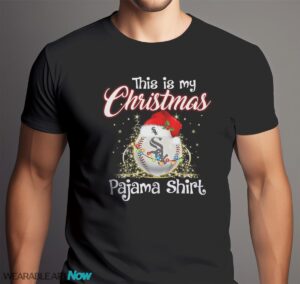 Shirt 4 Sport Teams Fan This Is My Christmas Chicago White Sox Pajamas Shirt - Men Black T-Shirt