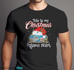 Shirt 4 Sport Teams Fan This Is My Christmas Detroit Lions Pajamas Shirt - Men Black T-Shirt