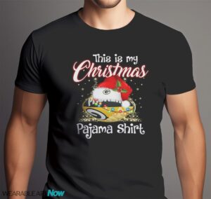 Shirt 4 Sport Teams Fan This Is My Christmas Green Bay Packers Pajamas Shirt - Men Black T-Shirt