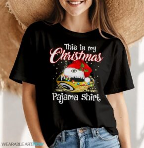 Shirt 4 Sport Teams Fan This Is My Christmas Green Bay Packers Pajamas Shirt - Women Black T-Shirt