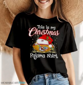 Shirt 4 Sport Teams Fan This Is My Christmas Kansas City Chiefs Pajamas Shirt - Women Black T-Shirt