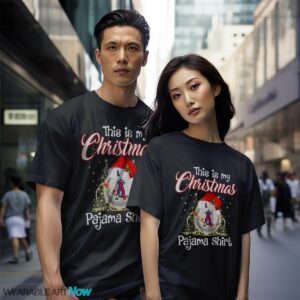 Shirt 4 Sport Teams Fan This Is My Christmas Los Angeles Angels Pajamas Shirt - Black Couple White T-Shirt