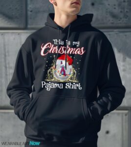 Shirt 4 Sport Teams Fan This Is My Christmas Los Angeles Angels Pajamas Shirt - Men Black Hoodie