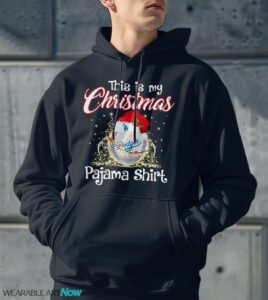 Shirt 4 Sport Teams Fan This Is My Christmas Los Angeles Dodgers Pajamas Shirt - Men Black Hoodie