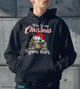 Shirt 4 Sport Teams Fan This Is My Christmas Los Angeles Lakers Pajamas Shirt - Men Black Hoodie