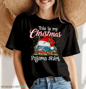 Shirt 4 Sport Teams Fan This Is My Christmas Miami Dolphins Pajamas Shirt - Women Black T-Shirt