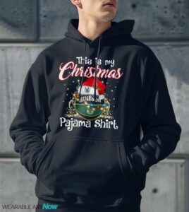 Shirt 4 Sport Teams Fan This Is My Christmas Milwaukee Bucks Pajamas Shirt - Men Black Hoodie