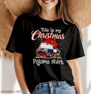 Shirt 4 Sport Teams Fan This Is My Christmas New England Patriots Pajamas Shirt - Women Black T-Shirt