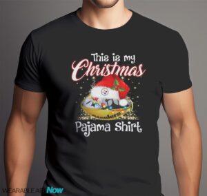 Shirt 4 Sport Teams Fan This Is My Christmas Pittsburgh Steelers Pajamas Shirt - Men Black T-Shirt