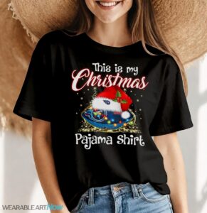 Shirt 4 Sport Teams Fan This Is My Christmas Tennessee Titans Pajamas Shirt - Women Black T-Shirt