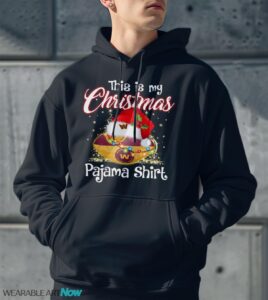 Shirt 4 Sport Teams Fan This Is My Christmas Washington Commanders Pajamas Shirt - Men Black Hoodie