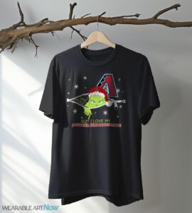 The Grinch I Hate People But I Love Arizona Diamondbacks Christmas T-shirt Product Photo 5