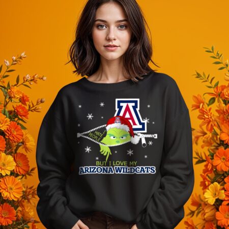 The Grinch I Hate People But I Love Arizona Wildcats Christmas T-shirt - 1 Girl Black Swearshirt