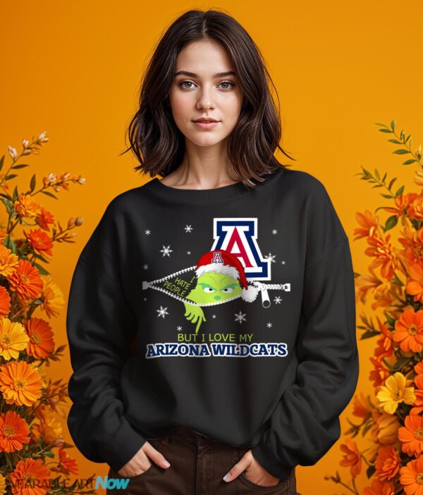 The Grinch I Hate People But I Love Arizona Wildcats Christmas T-shirt - 1 Girl Black Swearshirt