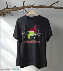 The Grinch I Hate People But I Love Atlanta Braves Christmas T-shirt Product Photo 5