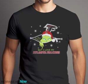 The Grinch I Hate People But I Love Atlanta Falcons Christmas T-shirt Product Photo 6