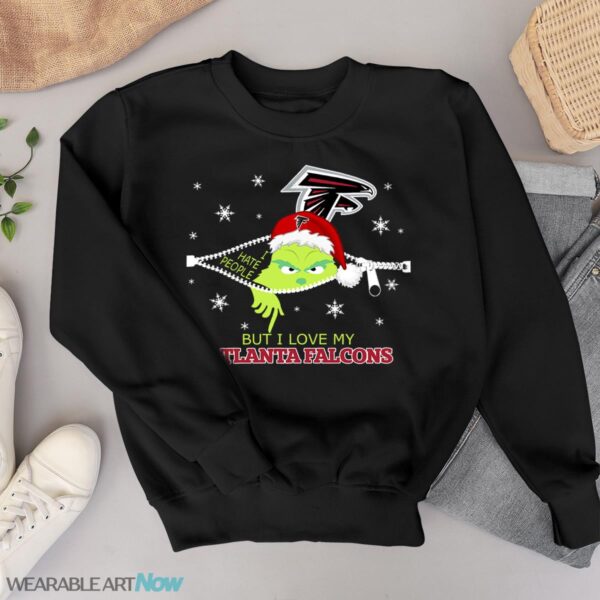 The Grinch I Hate People But I Love Atlanta Falcons Christmas T-shirt Product Photo 1