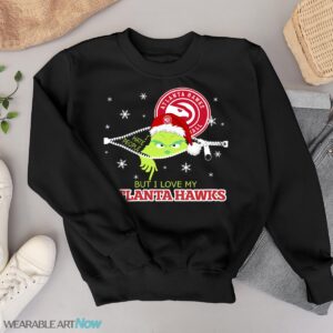 The Grinch I Hate People But I Love Atlanta Hawks Christmas T-shirt - Black Sweatshirt