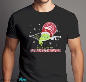 The Grinch I Hate People But I Love Atlanta Hawks Christmas T-shirt - Men Black T-Shirt