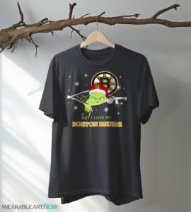 The Grinch I Hate People But I Love Boston Bruins Christmas T-shirt - Black T-Shirt