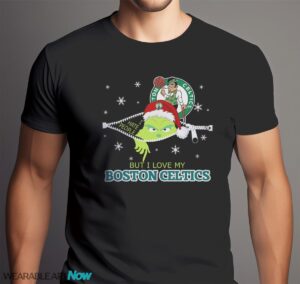 The Grinch I Hate People But I Love Boston Celtics Christmas T-shirt - Men Black T-Shirt