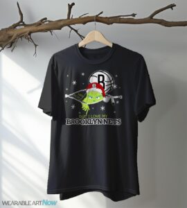 The Grinch I Hate People But I Love Brooklyn Nets Christmas T-shirt - Black T-Shirt