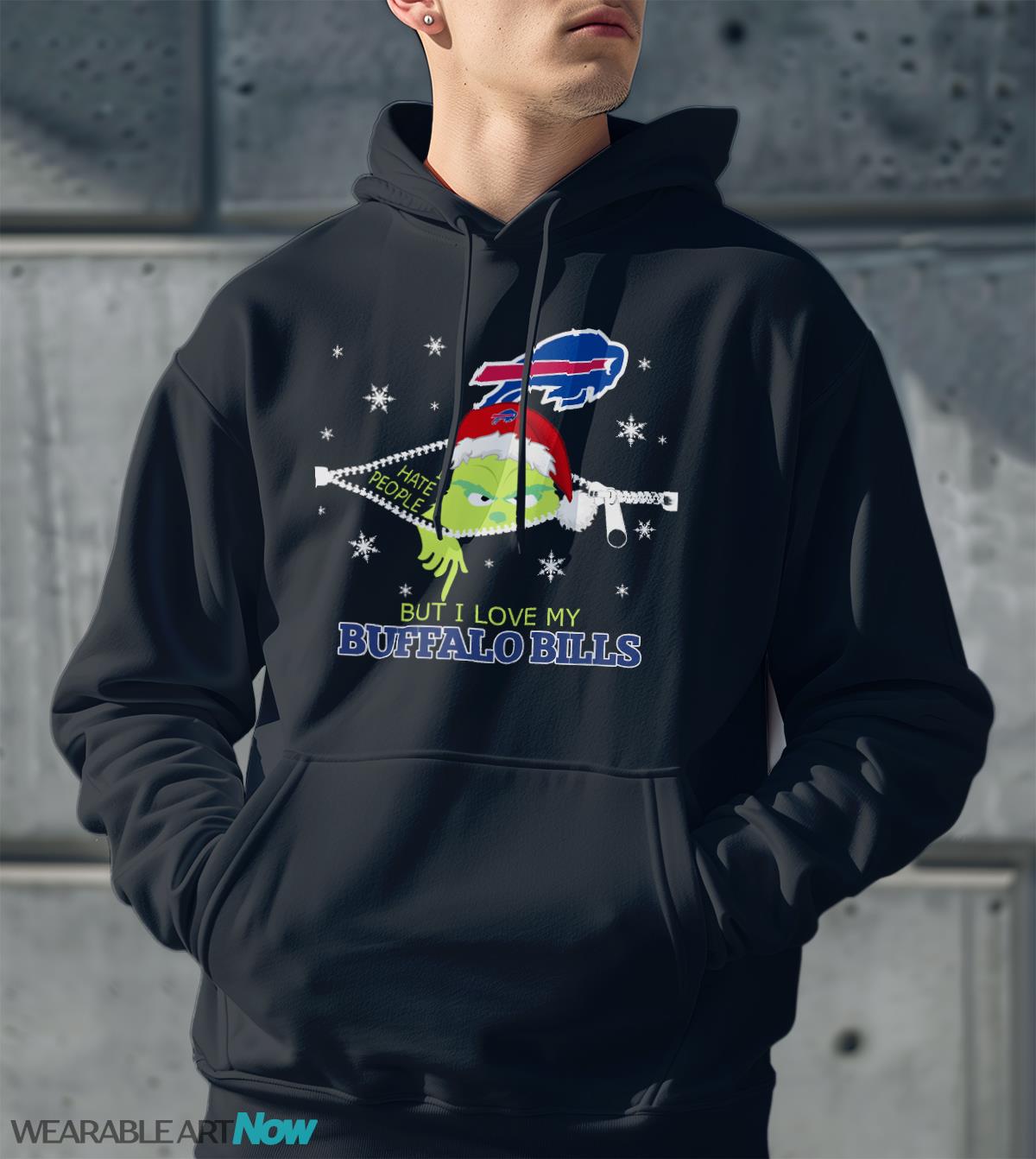 The Grinch I Hate People But I Love Buffalo Bills Christmas T-shirt Product Photo 2