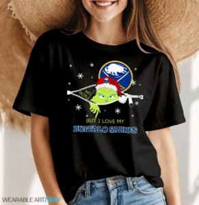 The Grinch I Hate People But I Love Buffalo Sabres Christmas T-shirt - Women Black T-Shirt