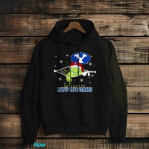 The Grinch I Hate People But I Love BYU Cougars Christmas T-shirt - Black Hoodie