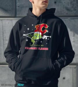 The Grinch I Hate People But I Love Calgary Flames Christmas T-shirt - Men Black Hoodie