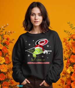 The Grinch I Hate People But I Love Carolina Hurricanes Christmas T-shirt - Girl Black Swearshirt