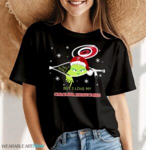 The Grinch I Hate People But I Love Carolina Hurricanes Christmas T-shirt - Women Black T-Shirt