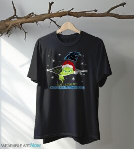 The Grinch I Hate People But I Love Carolina Panthers Christmas T-shirt Product Photo 5