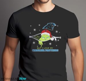 The Grinch I Hate People But I Love Carolina Panthers Christmas T-shirt Product Photo 6