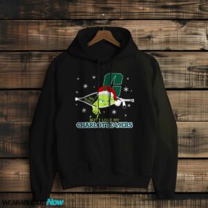 The Grinch I Hate People But I Love Charlotte 49ers Christmas T-shirt - Black Hoodie