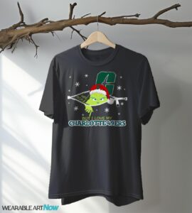 The Grinch I Hate People But I Love Charlotte 49ers Christmas T-shirt - Black T-Shirt