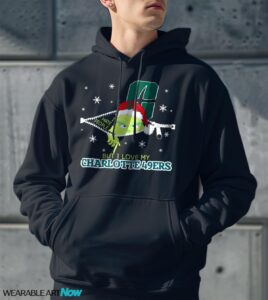 The Grinch I Hate People But I Love Charlotte 49ers Christmas T-shirt - Men Black Hoodie