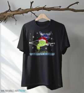 The Grinch I Hate People But I Love Charlotte Hornets Christmas T-shirt - Black T-Shirt