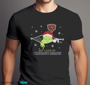 The Grinch I Hate People But I Love Chicago Bears Christmas T-shirt Product Photo 6