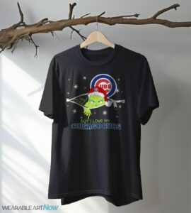 The Grinch I Hate People But I Love Chicago Cubs Christmas T-shirt Product Photo 5